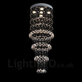 5 Lights Modern LED Crystal Ceiling Pendant Light Indoor Chandeliers Home Hanging Down Lighting Lamps Fixtures