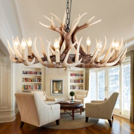 9 Light Rustic Artistic Retro Antler Vintage Chandelier for Living Room, Dining Room, Bedroom, Shop, Cafes, Bar