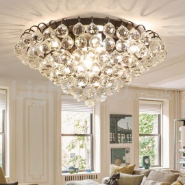 Contemporary 30CM/55CM Round Crystal Flush Mount Ceiling Lights Hallway Balcony Aisle Entrance Dining Room Bedroom Living Room