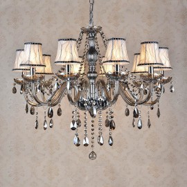 Grey Colour Candle Large K9 Crystal Chandelier with Shades