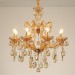 8 Light Amber Crystal Candle Chandelier for Living Room, Bedroom, Dinning Room