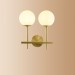 2 Light Pure Brass Northern Europe Modern Molecules Bean Wall Light with Ball Glass Shade