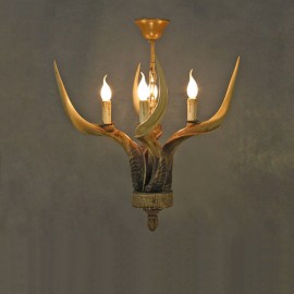 4 Light Rustic Artistic Retro Antler Antique Chandelier for Living Room, Dining Room, Bedroom, Shop, Cafes, Bar